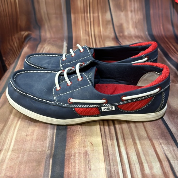 Ryka Boat Shoe Red White Blue Size 9W - Picture 5 of 6